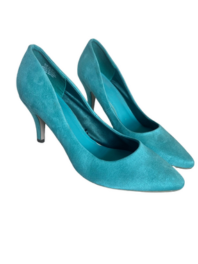 H&M Pointed-Toe Teal Suede Pumps Women's Heels Size 6